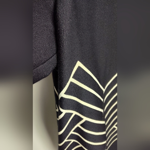 NWT Marina Rinaldi Noto Jacquard Duster wool Coat black gold 22 plus - Picture 10 of 14